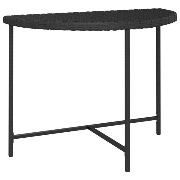 vidaXL Table de jardin Noir 100x50x75 cm Résine tressée
