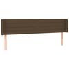 vidaXL T&ecirc;te de lit avec oreilles Marron Fonc&eacute; 183x16x78/88 cm Tissu