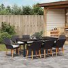 vidaXL Ensemble de salle à manger pour jardin 9 pcs Noir polyrotin