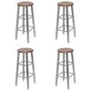 vidaXL Tabourets de bar lot de 4 argent&eacute; et marron MDF