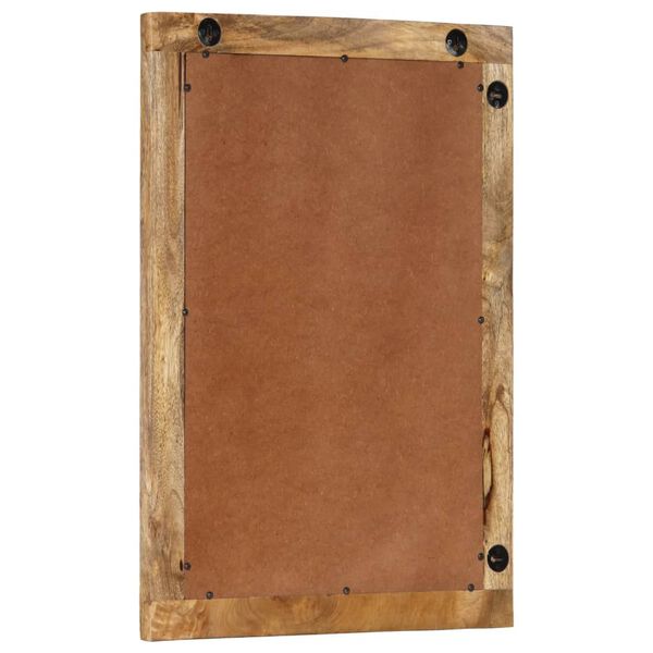 vidaXL Miroir de bain 50x70x2,5 cm bois de manguier massif et verre