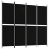 vidaXL Cloison de s&eacute;paration 4 panneaux Noir 200x180 cm Tissu