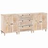 vidaXL Buffet 3 pc 180 x 33,5 x 75 cm bois de manguier massif Blanc