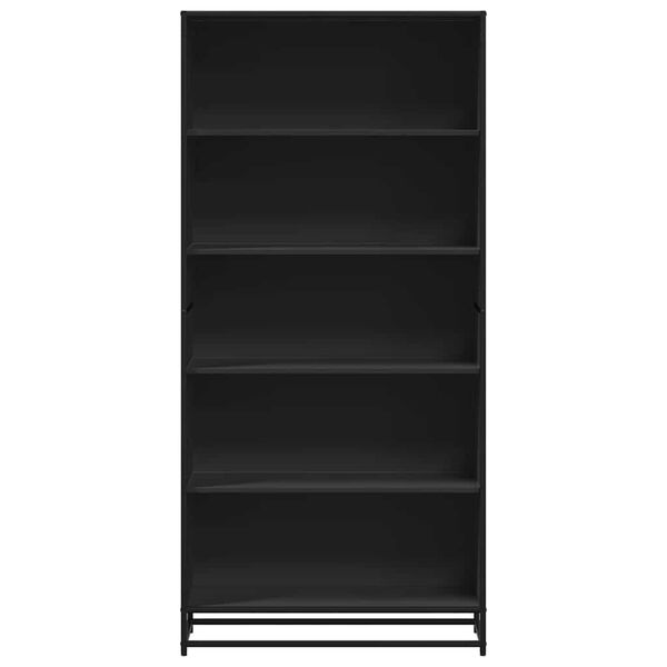 vidaXL Biblioth&egrave;que noir 80,5x35x170,5 cm bois d'ing&eacute;nierie