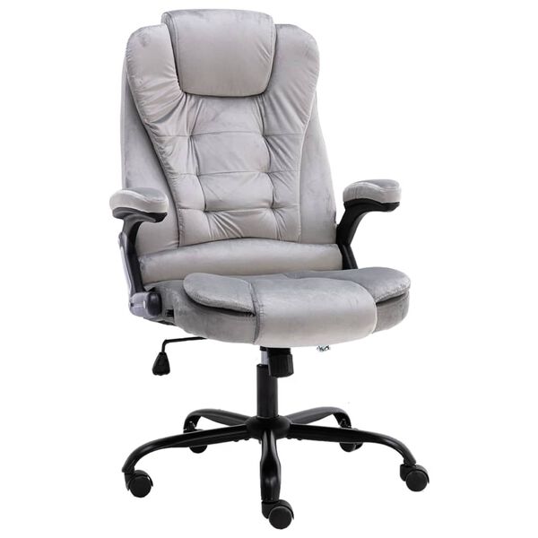 vidaXL Chaise de bureau Gris clair Velours