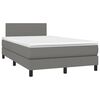 vidaXL Sommier &agrave; lattes de lit avec matelas Gris fonc&eacute; 120x200cm Tissu