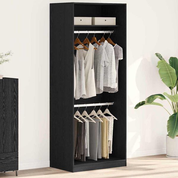 vidaXL Armoire Ch&ecirc;ne noir 80 x 50 x 200 cm Bois d'ing&eacute;nierie