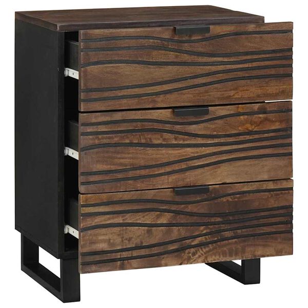 vidaXL Cabinet de chevet Noyer 50 x 33 x 62 cm Bois d'acacia massif