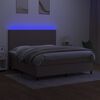 vidaXL Sommier &agrave; lattes de lit et matelas et LED Taupe 160x200cm Tissu