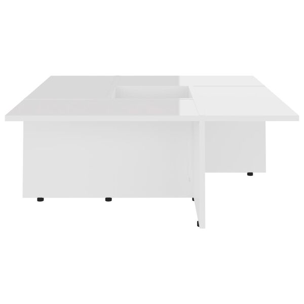 vidaXL Table basse Blanc brillant 79,5x79,5x30 cm bois d'ingénierie