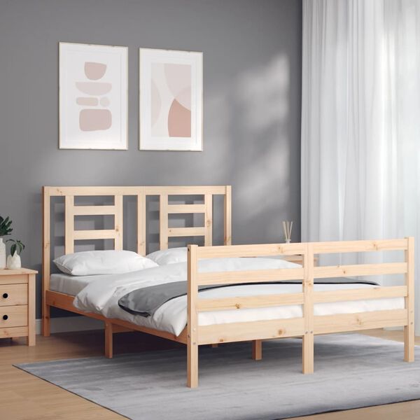 vidaXL Cadre de lit sans matelas bois massif
