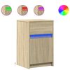 vidaXL Armoire de chevet avec lumi&egrave;res LED ch&ecirc;ne sonoma