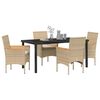 vidaXL Ensemble de salle &agrave; manger pour jardin 5 pc Beige polyrotin