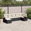 vidaXL Salon de jardin 7 pcs avec coussins noir r&eacute;sine tress&eacute;e