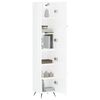 vidaXL Buffet haut Blanc brillant 34,5x34x180 cm Bois d'ing&eacute;nierie