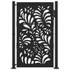 vidaXL Portail de jardin noir 100x150 cm en acier design ondul&eacute;