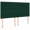 vidaXL Sommier &agrave; lattes de lit et matelas Vert fonc&eacute; 200x200cm Velours