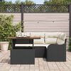 vidaXL Ensemble de canap&eacute; de jardin 5 pcs Noir Poly rotin