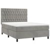 vidaXL Sommier &agrave; lattes de lit et matelas Gris clair 140x190cm Velours