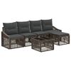 vidaXL Ensemble de canap&eacute; de jardin 6 pcs Gris polyrotin