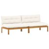 vidaXL Unit&eacute; de canap&eacute; du milieu 2 Pi&egrave;ce Blanc Naturel et Cr&egrave;me