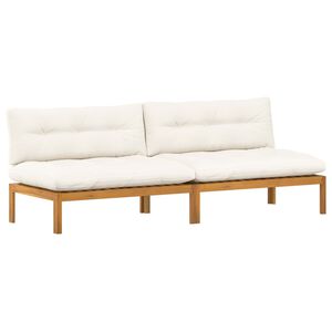vidaXL Unit&eacute; de canap&eacute; du milieu 2 Pi&egrave;ce Blanc Naturel et Cr&egrave;me