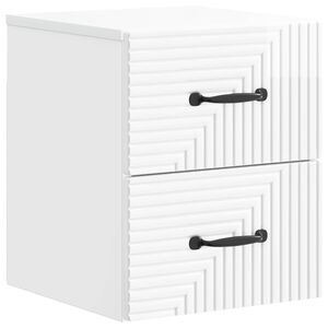 vidaXL Cabinet de chevet mural Blanc brillant 34,5 x 33 x 40 cm