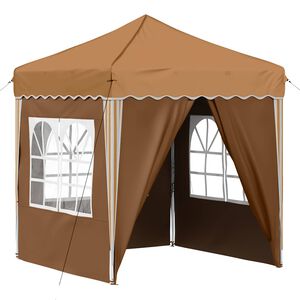 vidaXL Tente de f&ecirc;te pop-up 195 x 195 x 245 cm Beige Tissu Oxford