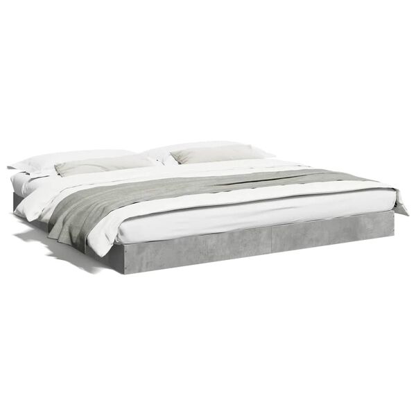 vidaXL Cadre de lit sans matelas gris b&eacute;ton 180x200 cm