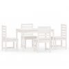 vidaXL Ensemble &agrave; manger de jardin 5 pcs blanc bois massif de pin