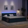 vidaXL Lit avec rangement et LED avec matelas Bleu 200 x 200 cm tissu