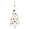 vidaXL Arbre de No&euml;l artificiel pr&eacute;-&eacute;clair&eacute; et boules blanc 90 cm