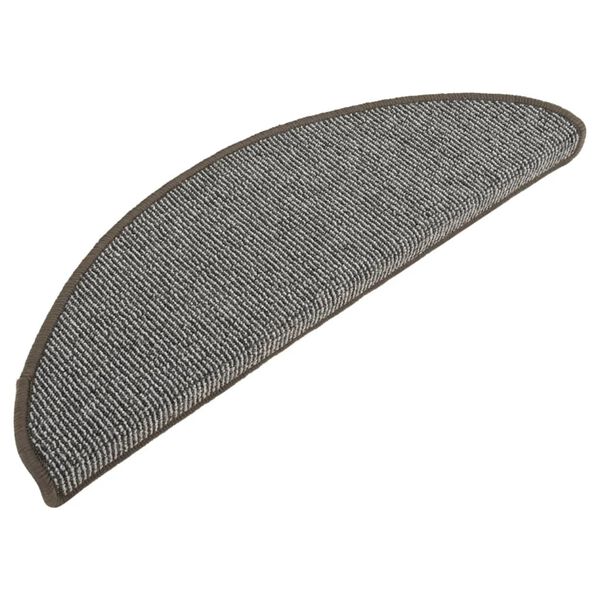 vidaXL Tapis d'escalier 15 pi&egrave;ces 65 x 21 x 4 cm Gris Demi-rond Grand