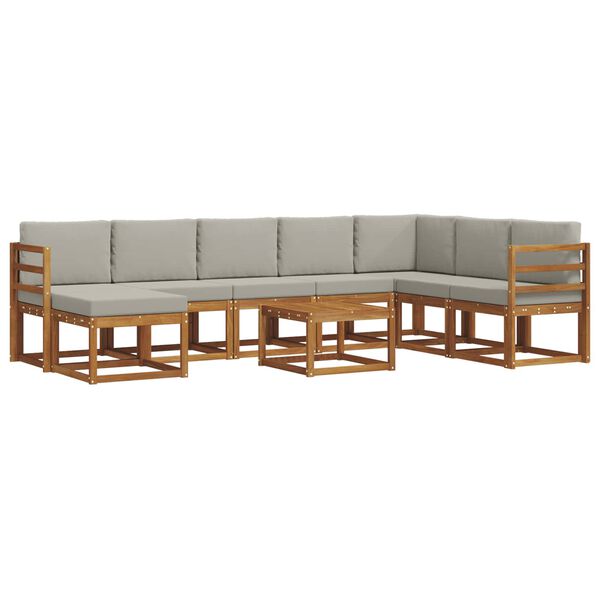 vidaXL Ensemble de canap&eacute;s d'ext&eacute;rieur 9 pcs Gris Naturel et Clair