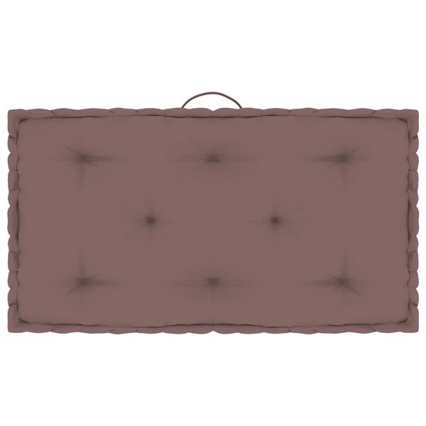 vidaXL Coussin de plancher de palette Taupe 73x40x7 cm Coton