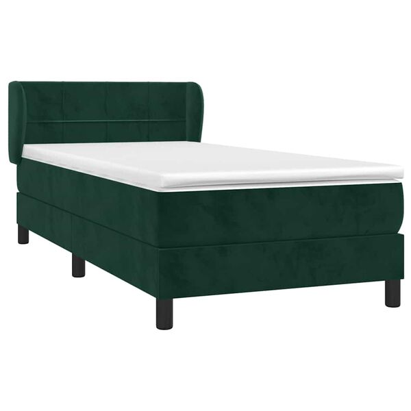 vidaXL Sommier &agrave; lattes de lit avec matelas Vert fonc&eacute; 100x200 cm
