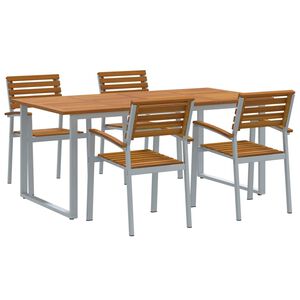 vidaXL Ensemble de salle &agrave; manger pour jardin 5 pc Gris