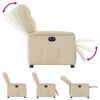 vidaXL Fauteuil inclinable &eacute;lectrique Cr&egrave;me Tissu