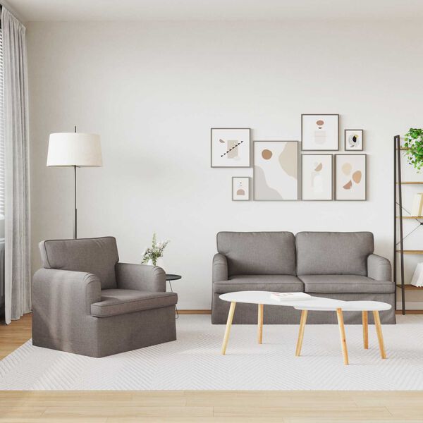 vidaXL Ensemble de Canap&eacute;s 2 pcs Taupe 162 x 80 x 85 cm tissu