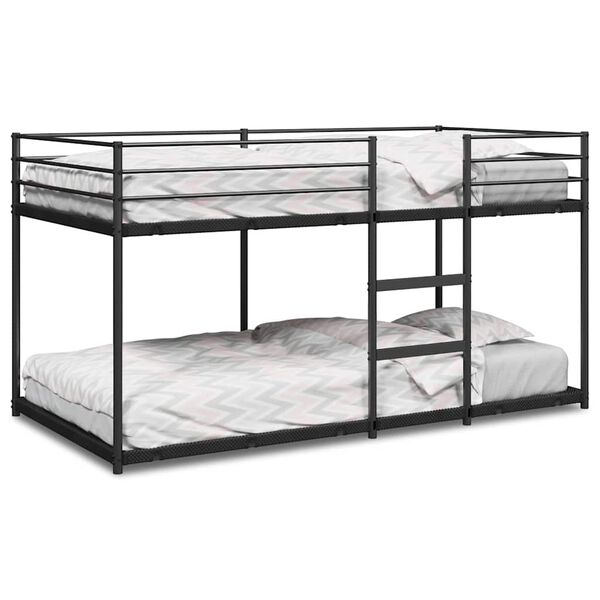 vidaXL Lit superpos&eacute; sans matelas noir 107x203 cm acier