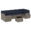 vidaXL Ensemble de canap&eacute; de jardin 8 pcs avec coussins gris r&eacute;sine tress&eacute;e