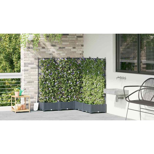 vidaXL Cache-pot de jardin 5 pcs Gris Clair 120 x 120 x 125,5 cm Acier