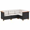 vidaXL Salon de jardin 4 pcs avec coussins noir r&eacute;sine tress&eacute;e