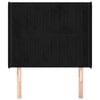 vidaXL T&ecirc;te de lit avec oreilles Noir 83x16x118/128 cm Velours