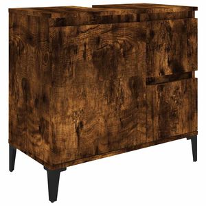 vidaXL Armoire de bain ch&ecirc;ne fum&eacute; 65x33x60 cm bois d'ing&eacute;nierie