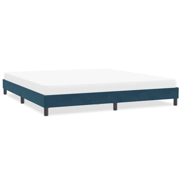 vidaXL Cadre de lit sans matelas bleu fonc&eacute; 200x220 cm velours