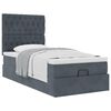 vidaXL Cadre de lit ottoman avec matelas gris fonc&eacute; 80x200 cm velours