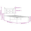 vidaXL Cadre de lit m&eacute;tal sans matelas avec t&ecirc;te de lit noir 90x200 cm