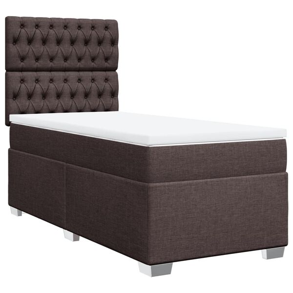 vidaXL Sommier &agrave; lattes de lit avec matelas Marron fonc&eacute; 90x190 cm
