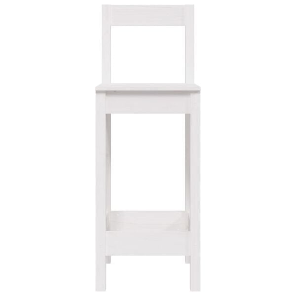 vidaXL Chaises de bar lot de 2 blanc 40x41,5x112 cm bois de pin solide
